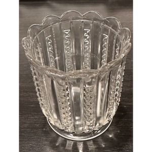 KOKOMO Stars and Stripes, Open Sugar Dish, Pressed Glass, Criss-Cross & Panels